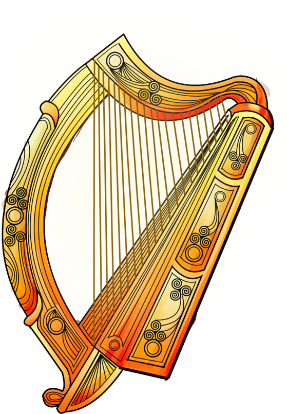 Cetic Art Harp - Celtic Harp (600x849), Png Download