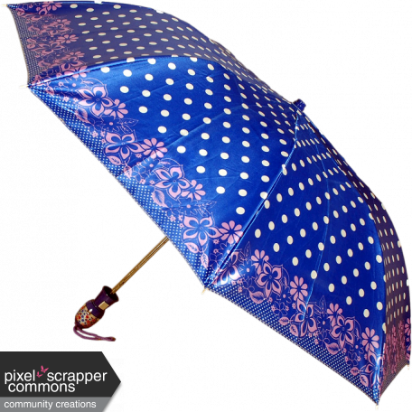 Blue Umbrella - Digital Scrapbooking (456x456), Png Download