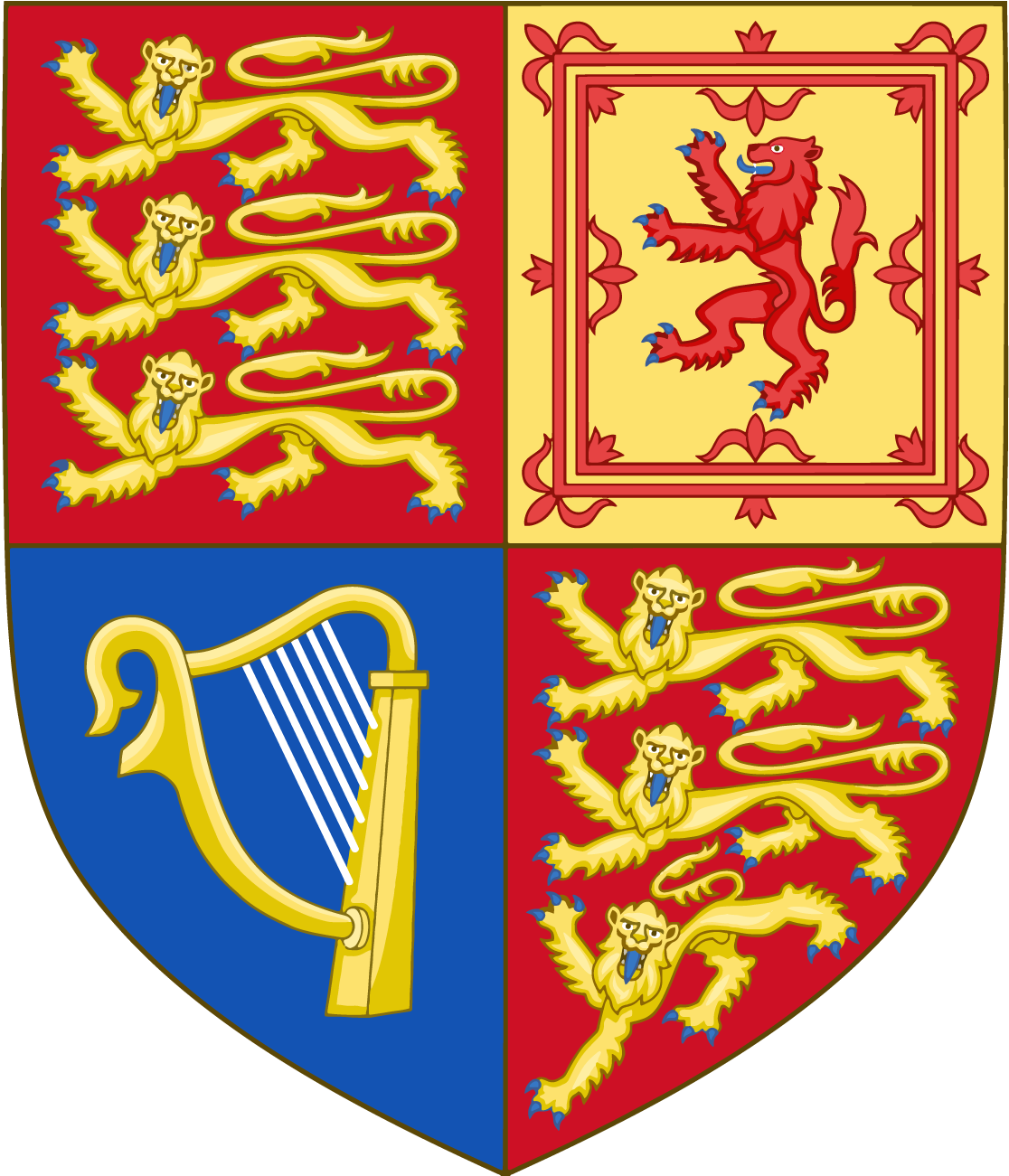 United Kingdom Royal Irish Harp Of Tara Coat Of Arms - Duke Of Sussex Coat Of Arms (1400x1400), Png Download