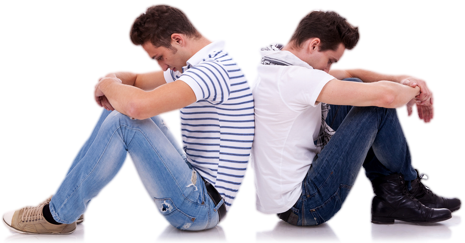 Counselling For Gay Couples - Sitting Back To Back (960x501), Png Download