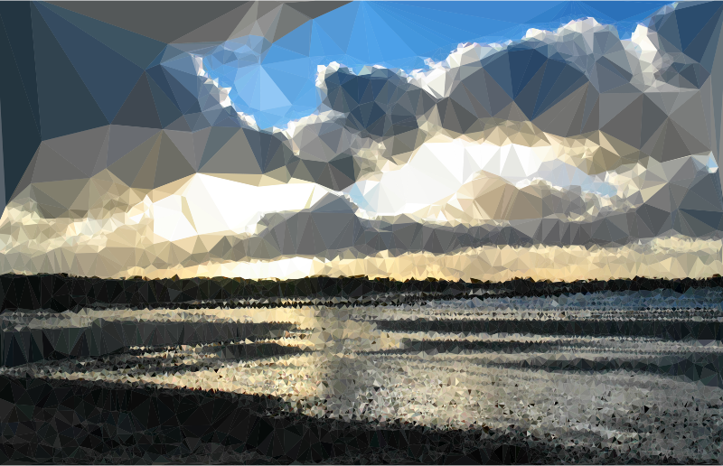 Medium Image - Low Poly Landscape Winter (800x516), Png Download