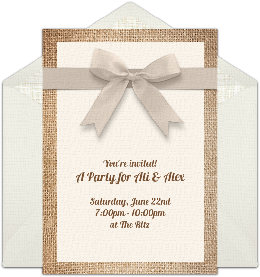 Burlap & Bow Online Invitation - Lingerie Party (650x650), Png Download