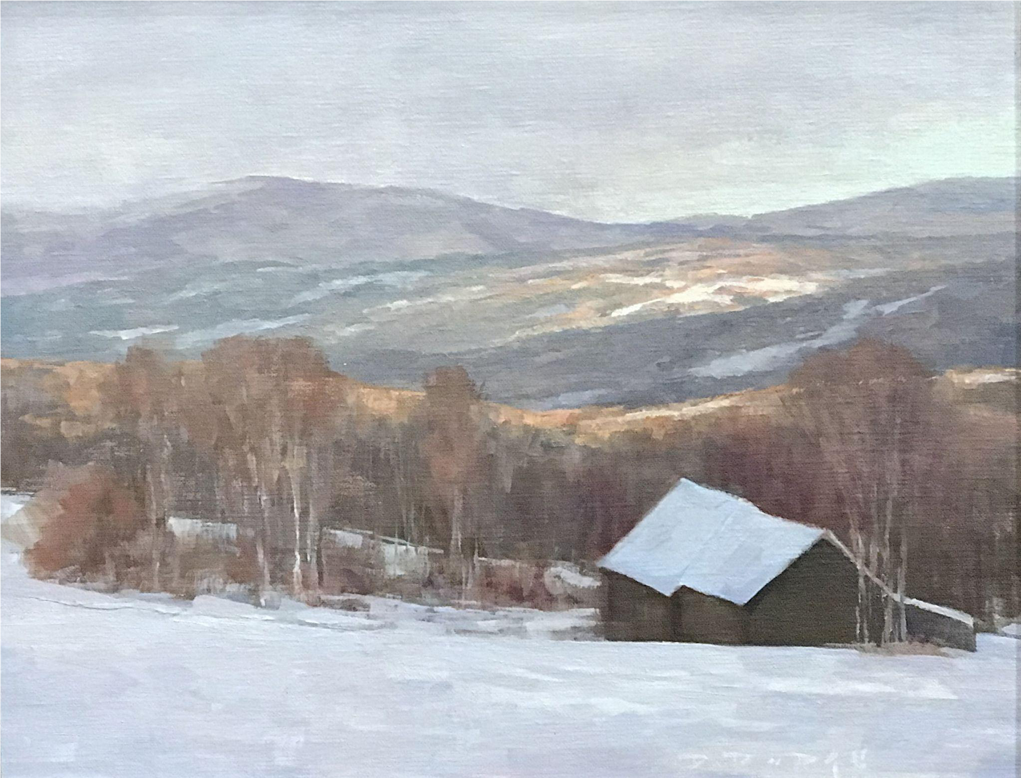 David Dodge Winter Landscape Oil Painting, Vermont - Landscape Painting (2048x2048), Png Download