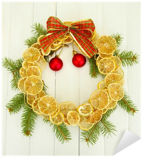 Vinilo Pixerstick Guirnalda De La Navidad De Los Limones - Bozicni Ukrasi Od Narance (400x400), Png Download