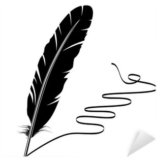 Vector Mohochrome Writing Old Feather And Flourish - Desenho De Pena De Escrever (400x400), Png Download