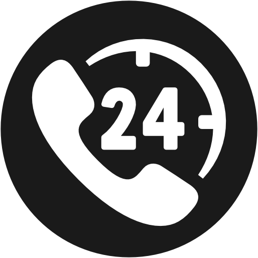 24 Hour Locksmith - 24 Hour Icon White Png (514x514), Png Download