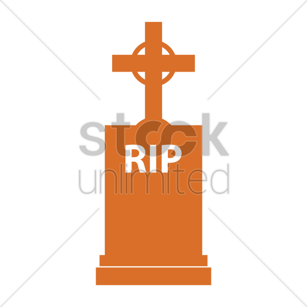 Gravestone Clipart Rip Cross - Headstone (600x600), Png Download
