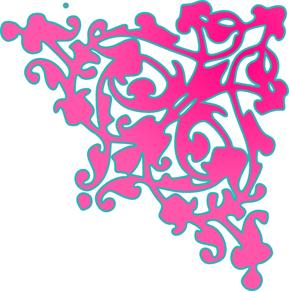 Small - Turquoise Flower Border Png (594x598), Png Download