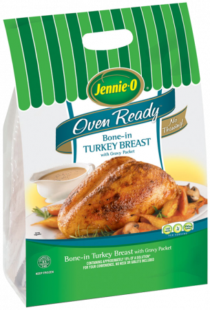 Oven Ready™ Bone-in Turkey Breast - Jennie-o Oven Ready Whole Turkey With Gravy Packet (305x450), Png Download
