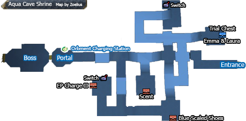 Trails Of Cold Steel Ii Aqua Shrine - Trails Of Cold Steel Aqua Shrine Map (497x246), Png Download
