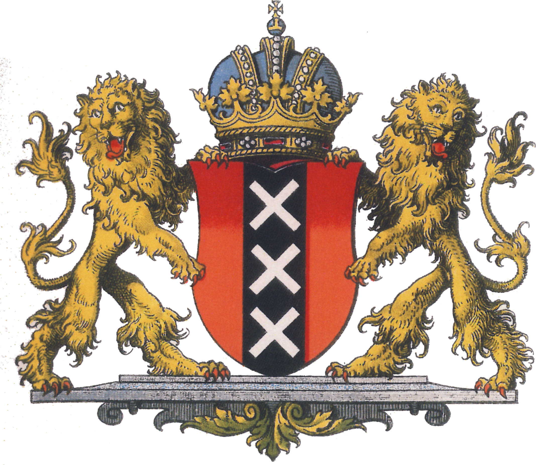 Ströhl Ha Wappen Amsterdam - Amsterdam Coat Of Arms (2134x1852), Png Download
