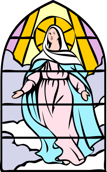 Vector Illustration Of Blessed Assumption Virgin Mary, - Assumption Clip Art (438x700), Png Download