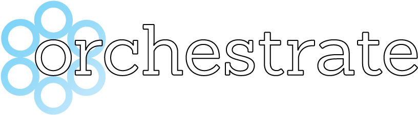 Orchestrate Logo Final White Font - Calligraphy (840x245), Png Download