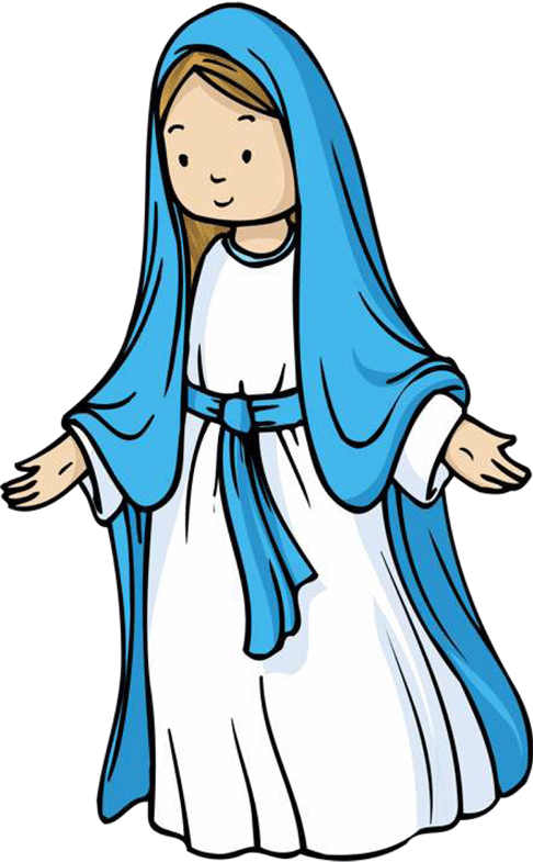 Mary And Gabriel Clipart - Mary Mother Of Jesus Clip Art (486x785), Png Download