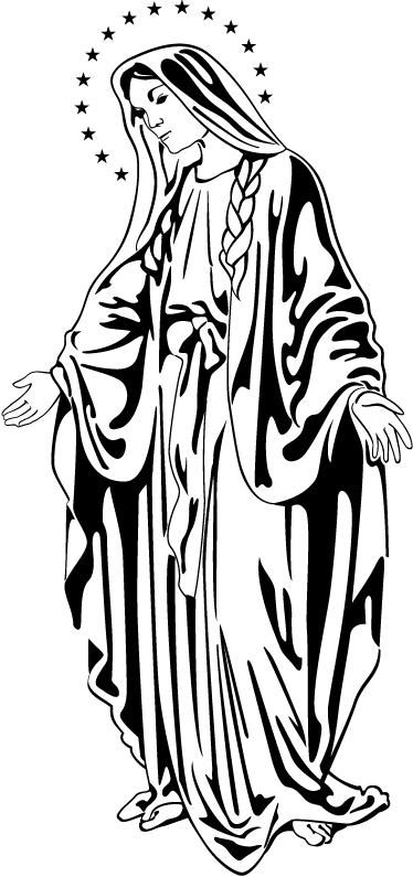 Virgin Mary Wall Sticker - Virgen Maria Png (374x795), Png Download