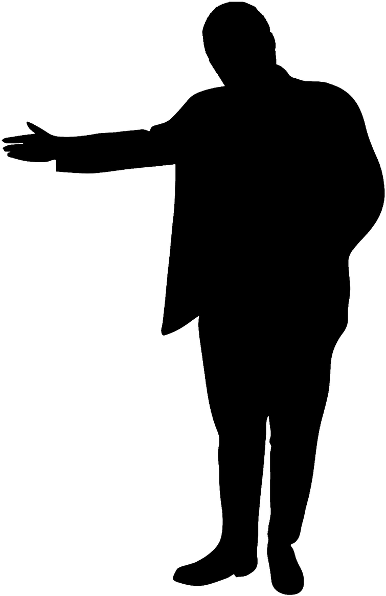 Silhouette Man Guiding - Welcome Silhouette Png (1280x1280), Png Download