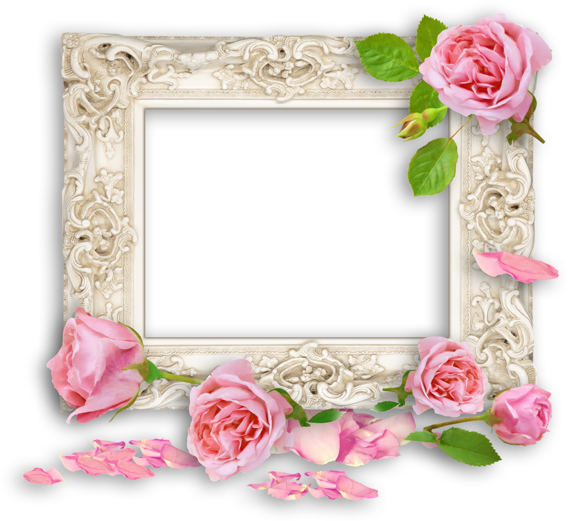 Pink Vintage Frames Png - Ornate Cream Bevelled Mirror (1280x1146), Png Download