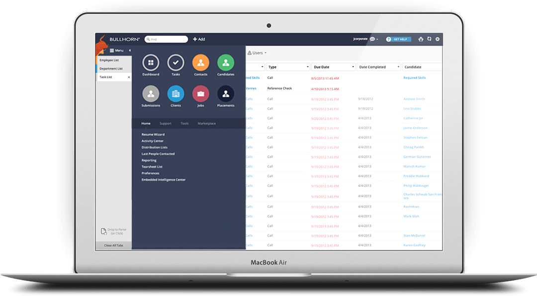 Logo Combination Vr And Bh Screen-macbook - Bullhorn Applicant Tracking System (1080x596), Png Download