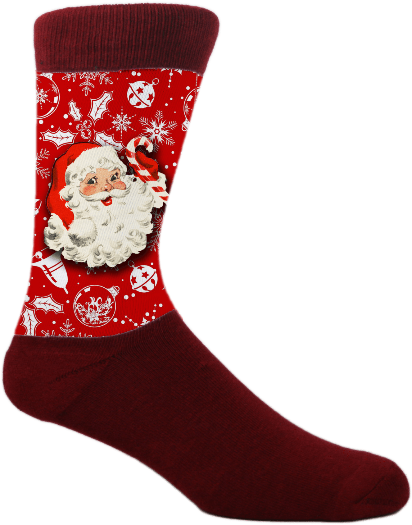 Moxy Socks Vintage Santa Clause Christmas Red Dye Sublimated - Christmas (2048x2042), Png Download