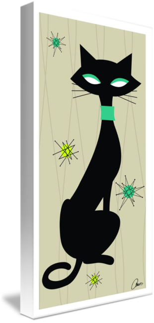 "franciscan Starburst Black Cat Left" By Amos Maldonado, - Black Cat (310x650), Png Download