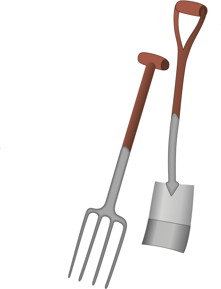 Pitchfork Clipart Shovel - Shovel And Pitchfork Clipart (781x1015), Png Download