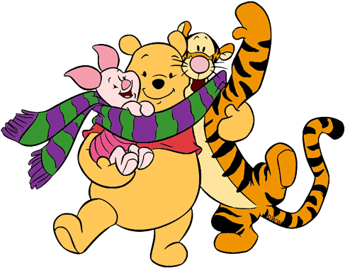 Pooh-winter - Winnie The Pooh And Friends Winter (500x386), Png Download