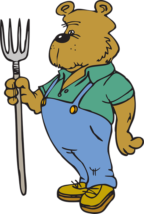 Farm Clipart Clothes - Cartoon Bear In Clothes (484x720), Png Download
