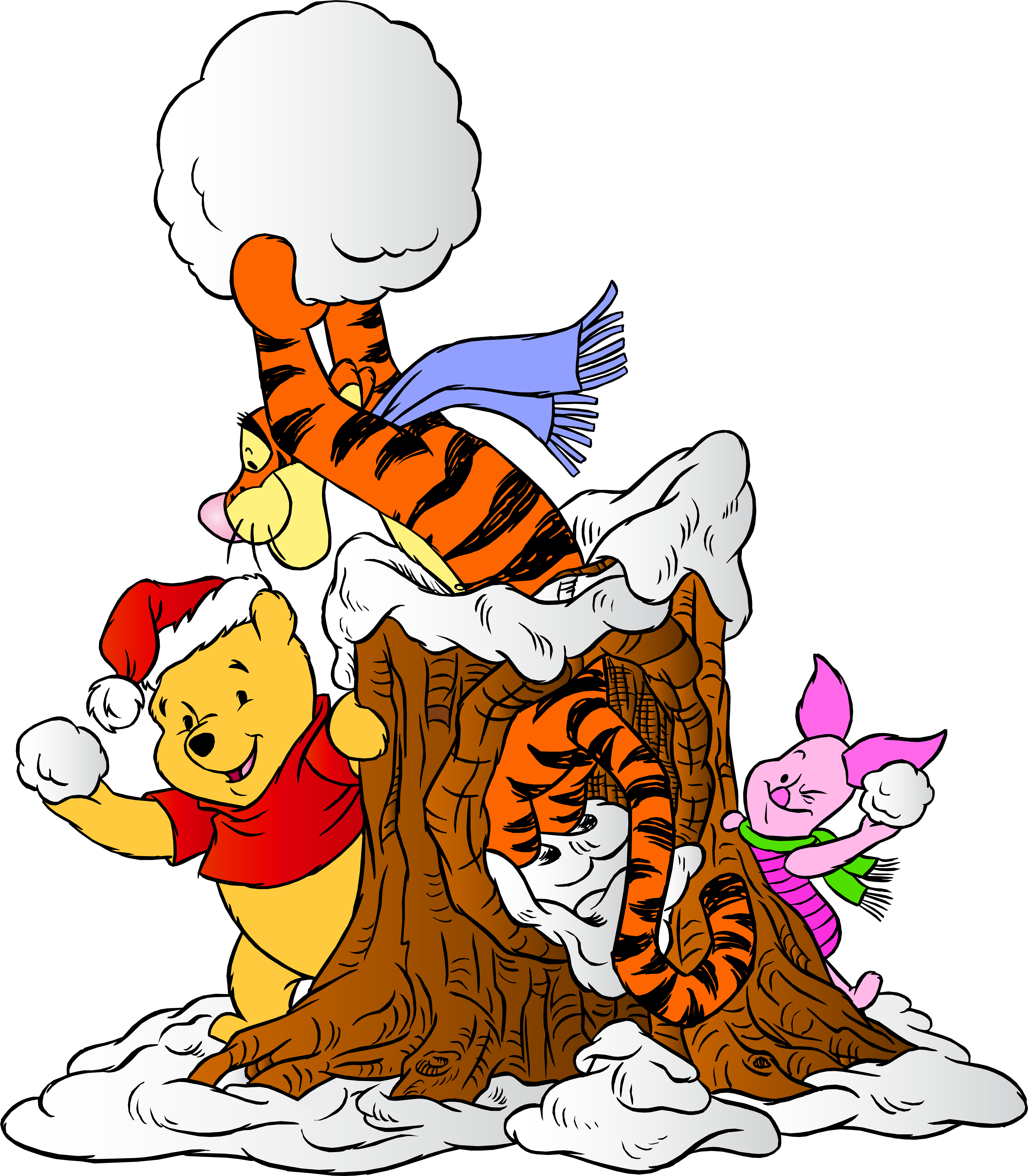 Thanksgiving Clipart Winnie The Pooh - Winnie The Pooh Winter (525x600), Png Download