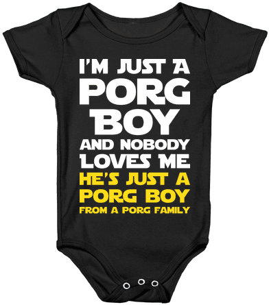 I'm Just A Porg Boy Baby Onesy - Iguana In Baby Clothes (484x484), Png Download