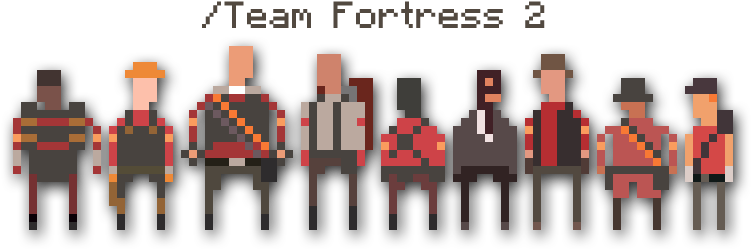 Team Fortress 2 By Pixel-butts On Deviantart - Team Fortress Pixel Art (800x296), Png Download