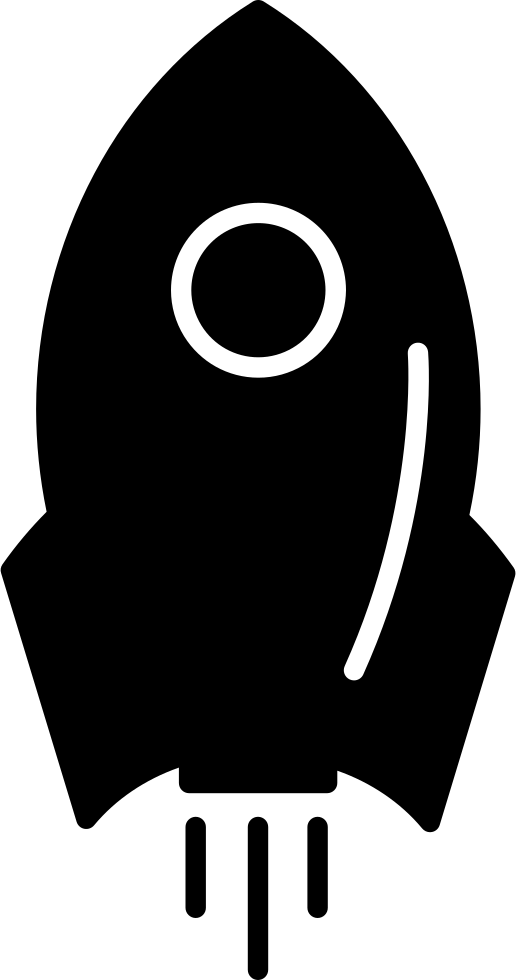 Rocket Black Ship - Rocket Icon Black Png (516x980), Png Download