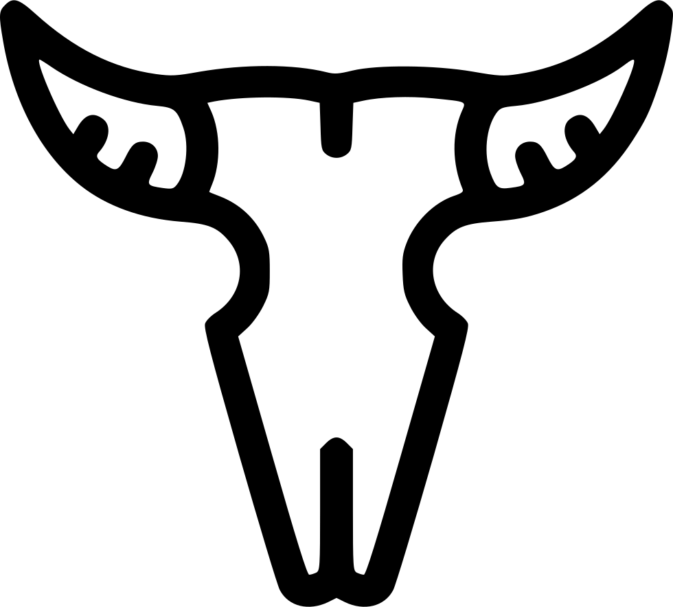 Skull Cow Bull Wild West Desert Comments - Drawing (980x884), Png Download