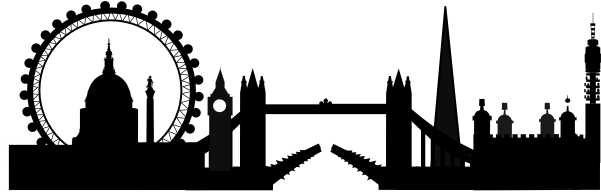 London Clipart Skyline - Silhouette Of London (600x232), Png Download