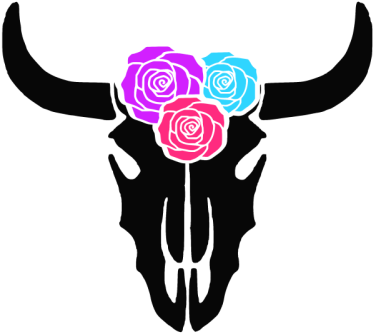 Cow Skull Silhouette (386x500), Png Download