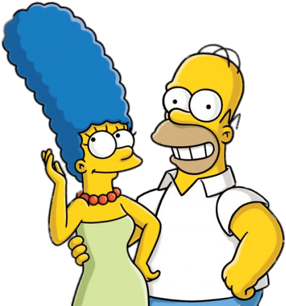 At The Movies - Simpsons Homer Und Marge (750x559), Png Download