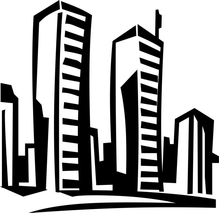 Vector Illustration Of World Trade Center Landmark - Twin Towers Clipart Free (718x700), Png Download