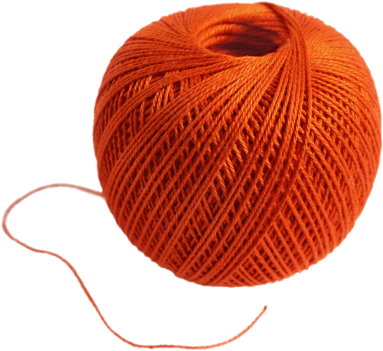 Ball Of Orange Wool - Wool Png (679x600), Png Download