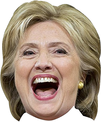 Hillary Clinton Png - Hillary Clinton Mask By Rapmasks 15 X 10 Waterproof (324x392), Png Download