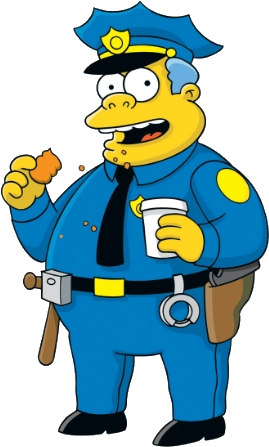 Chief Wiggum - Simpsons Polizist (300x453), Png Download
