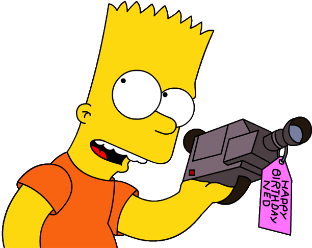 Homer Simpson Holding Camera - Bart Simpson Holding A Camera (620x503), Png Download