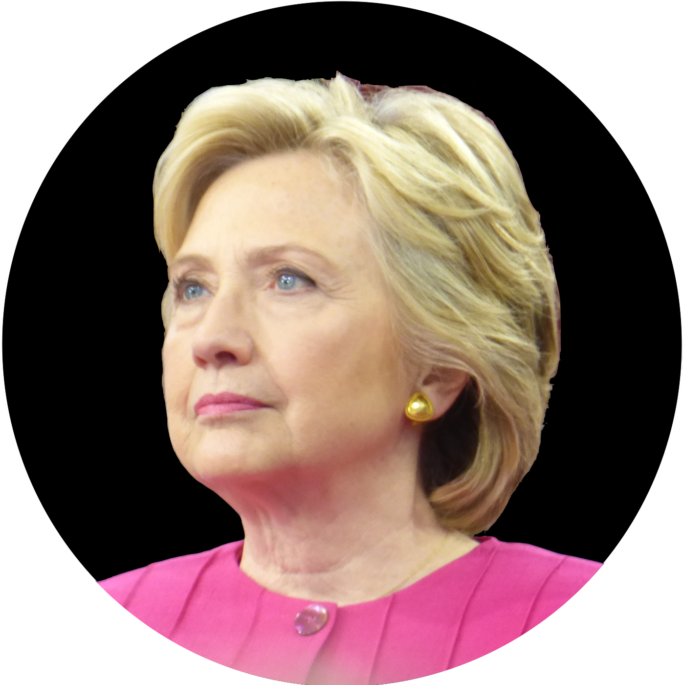 Hillary Rodham Clinton Circle Black Background - Hillary Clinton Circular (1397x1400), Png Download