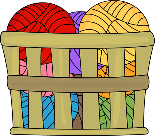 Png Art Knitting Basket Free Images Craft Colorful - Clip Art Basket Of Balls (500x438), Png Download