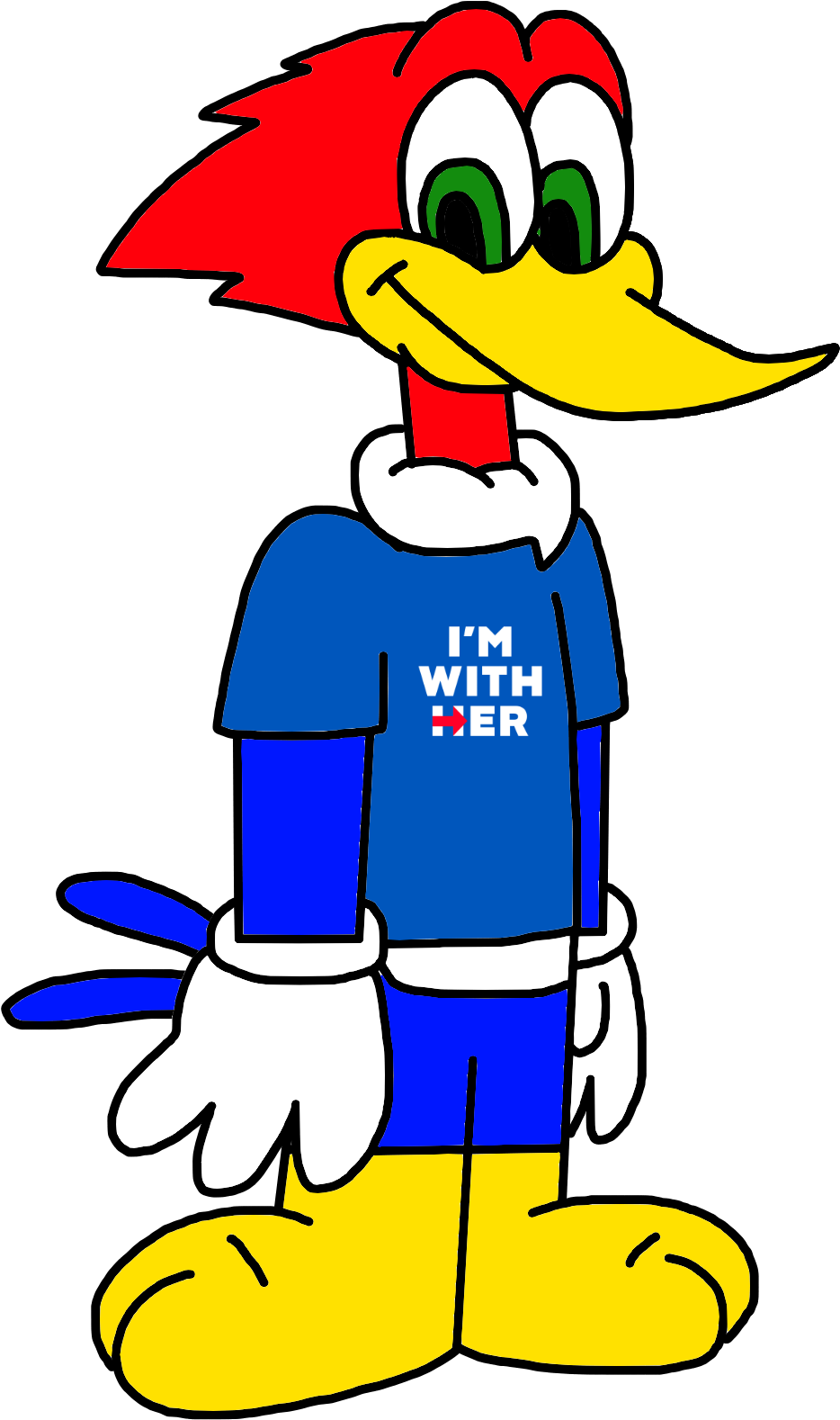 Woody Woodpecker Supports Hillary Clinton By Marcospower1996-dadrvzw - Woody Woodpecker Marcospower1996 Woody (1900x1900), Png Download