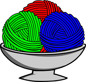 Bowl Of Yarn Yarn Knit Knitter Bowl Craft - Yarn Clipart Transparent Background (358x340), Png Download