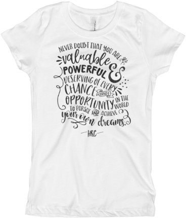 Hillary Clinton Quote B&w Design / Girls' T-shirt - T-shirt (500x500), Png Download