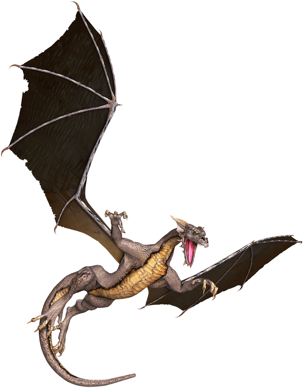 Download - Dragon Flying Transparent (1143x1280), Png Download