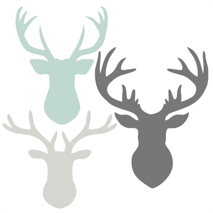 Deer Head Set Svg Scrapbook Cut File Cute Clipart Files - Deer Head Clipart Png (432x432), Png Download