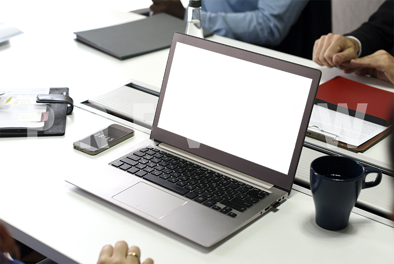 Laptop Mockup Office Space - Business (800x537), Png Download