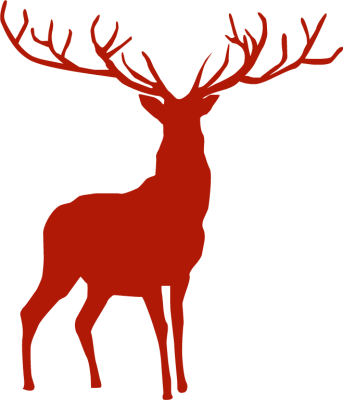 Picture Black And White Library Gallery For Santa Sleigh - Christmas Deer Silhouette Png (343x400), Png Download