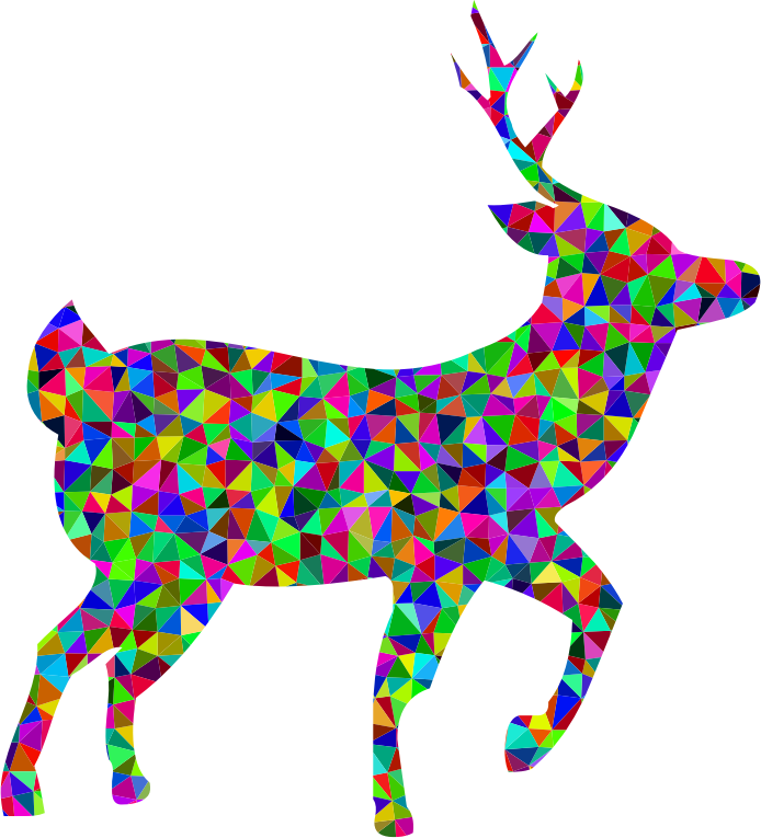 Clip Royalty Free Triangles Vector Deer - Colorful Deer Clip Art (679x750), Png Download